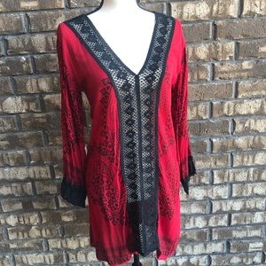 Sheer Dress with Crochet Detail